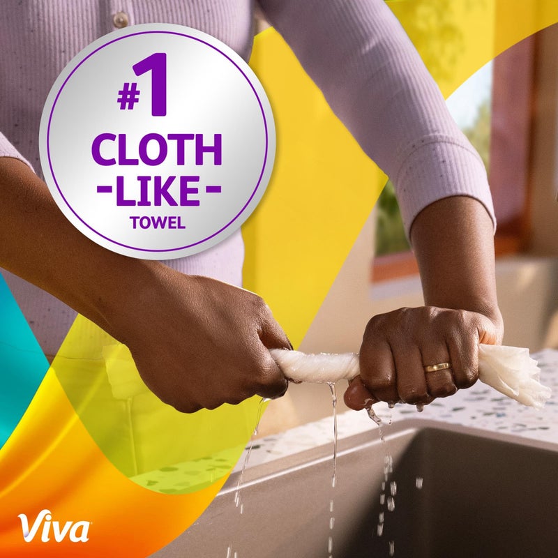 Viva Signature Cloth Paper Towels, Task Size, 2 Family Triple Rolls, 141 Sheets per Roll (Packaging May Vary) - Image 5