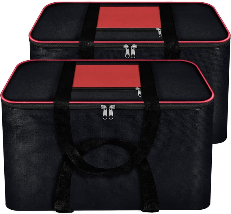 Storite 2-Pack Large Underbed Storage Bags – Moisture-Proof Nylon Organizer for Clothes, Blankets & Toys – Black Rectangular Bags (54 x 46 x 28 cm) - Image 1