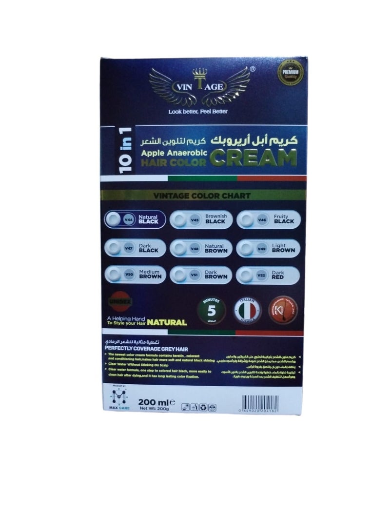 فينتاج فينتاج كريم ابل اريروبك لتلوين الشعر 10×1اسود طبيعي200جرام - Image 3
