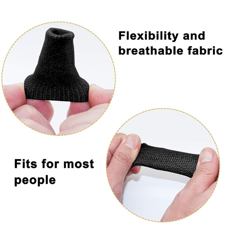 Droposale Hand Finger Sleeves Arthritis Trigger Brace Protectors Splint Support Compression Relief Adjustable Breathable Thumb Covers Cap Safe for Skin Nail Pain Multi Use Black Color (Black, 5) - Image 3