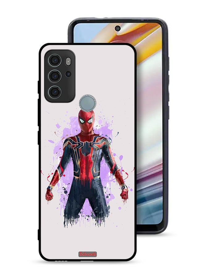 Tolwak Motorola Moto G60S Protective Case Cover Iron Spider Artwork - Image 1