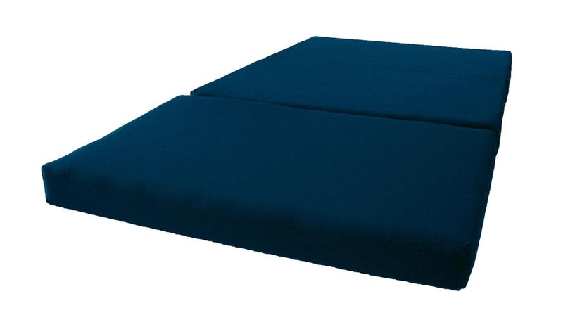 MILLIARD Solid Colored 3 Fold Tri Folding Medium Hard EPE Foam 2 Inch Thickness Floor Light Weight Foldable Movable Cot Mattress, Bed Mattress for Travel, Picnic, Yoga Mat (35X72X2 Inches) (Navy Blue) - Image 1
