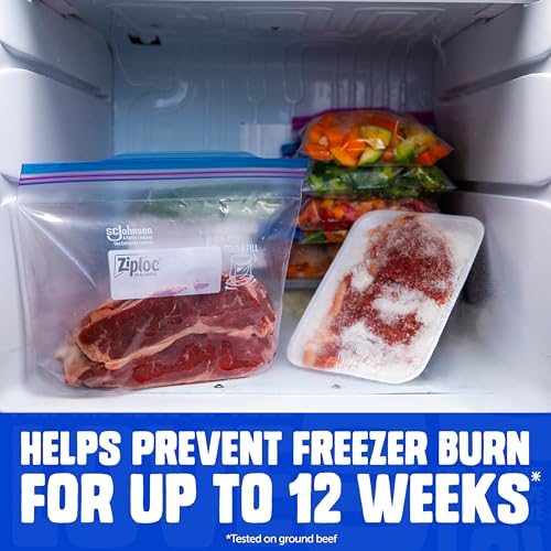 Ziploc Gallon Food Storage Freezer Bags, 132ct Total, Stay Open Design, Easy to Fill, 66 Count, 2 Pack, 132 Total - Image 2