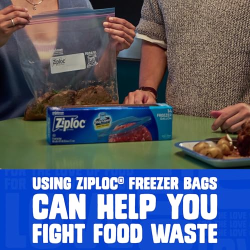 Ziploc Gallon Food Storage Freezer Bags, 132ct Total, Stay Open Design, Easy to Fill, 66 Count, 2 Pack, 132 Total - Image 5