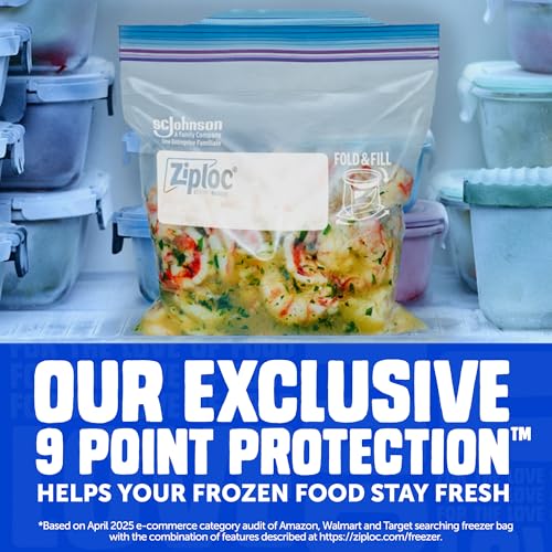 Ziploc Gallon Food Storage Freezer Bags, 132ct Total, Stay Open Design, Easy to Fill, 66 Count, 2 Pack, 132 Total - Image 3