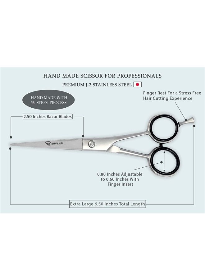 Ruvanti Professional Hair Cutting Scissors - Barber Shears for Salon and Home Use - Sharp Durable Razor Edge Tijeras De Peluqueria Profesional - Comfortable Grip Handles with Case by Ruvanti - Image 2