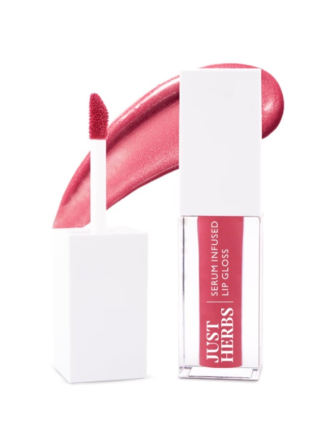Just Herbs Serum Infused Lip Gloss for Women, Lightweight Non-Sticky High Glossy Moisturizing and Hydrating Lip Gloss 3 ml Peony Pearl - Image 1