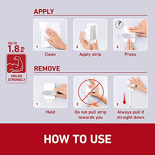 Command Broom and Mop Grippers Wall Hook, Damage Free Hanging Wall Mount Broom and Mop Holder, No Tools Household Cleaning Organizer for Living Spaces, 1 Hanger and 2 Command Strips - Image 5