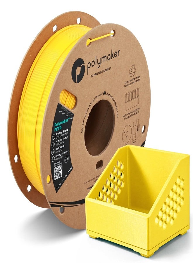 Polymaker PETG Yellow 3D Printer Filament, 1.75mm, 1kg, high flow and high strength, fast printing up to 300mm/s, excellent layer adhesion, distortion-free, ideal for prototypes - Image 1