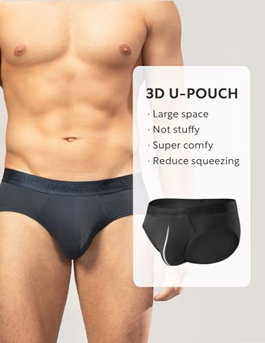 DAVID ARCHY Men's Briefs Modal No Fly Underwear Support Pouch Soft Comfort Briefs for Men 4 Pack (M,Black) - Image 2