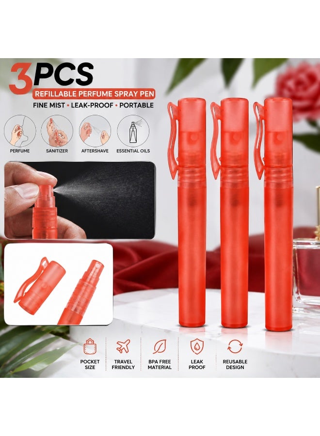10 ml Portable Pocket Spray Set - 3 Pieces - Refillable Perfume Spray with Hanging Clip - Image 1