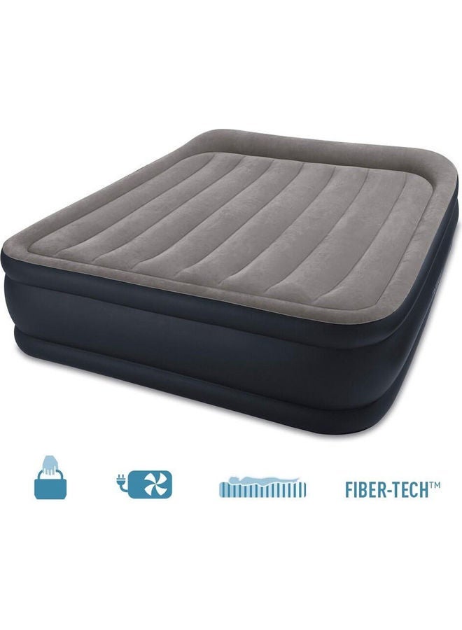 DURA BEAM PLUS SERIES DELUXE PILLOW REST RAISED AIRBED QUEEN SIZE PVC BLACK/GREY 1.52X2.03X0.42METER