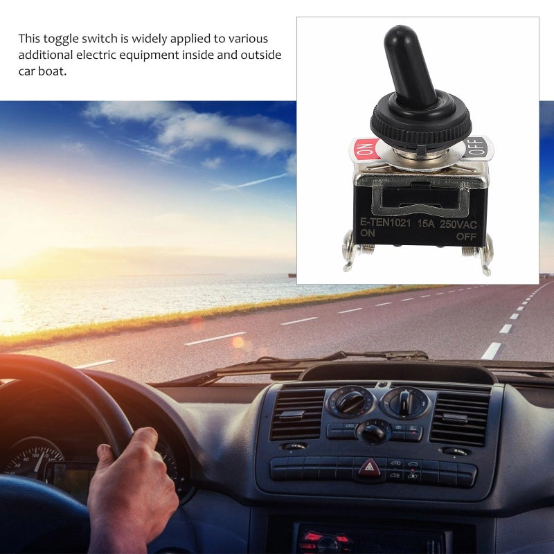 10Pcs Heavy Duty 2 Position Toggle Switch Set With Rubber Waterproof Caps For Car Boat - Image 4