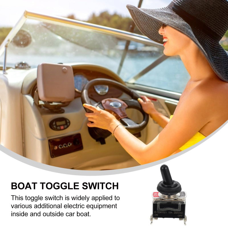 10Pcs Heavy Duty 2 Position Toggle Switch Set With Rubber Waterproof Caps For Car Boat - Image 5