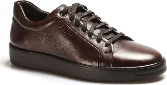 Fast Step Men's Leather Casual Daily Walking Sneaker Comfortable Sports Lightweight Shoes Coffee 819ma501