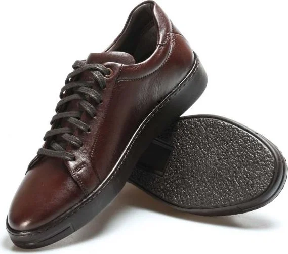Fast Step Men's Leather Casual Daily Walking Sneaker Comfortable Sports Lightweight Shoes Coffee 819ma501