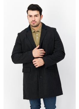 French Connection Men Textured Trench Coat, Charcoal  - Image 1