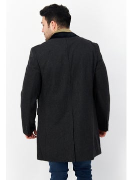 French Connection Men Textured Trench Coat, Charcoal  - Image 4