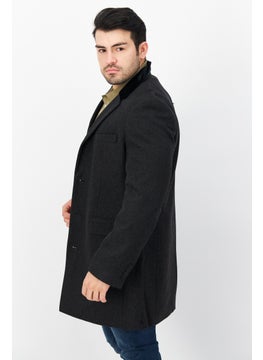 French Connection Men Textured Trench Coat, Charcoal  - Image 2