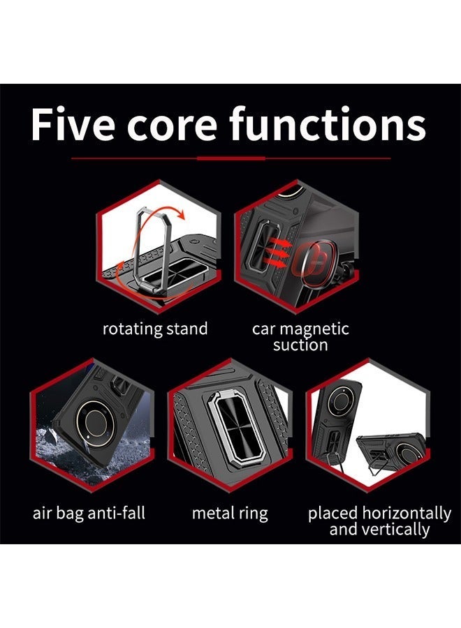 X-level Honor X9B 5g Case Cover with Ring Kickstand Stand Back Protective Armor Dual Layer Shockproof Anti-Scratch Cover Protector Car Mount Comfortable Touch shell Phone Holder Accessory for Honor X50 5g - Image 4