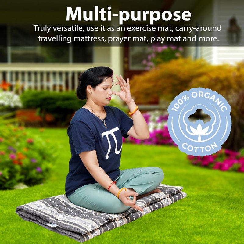 NEXTGO NEXTGO Nexo Double Sided Useage MultiPurpose Travel Friendly Outdoor Camping Lightweight Single Size Soft Foam Slim Mattress 78 X 30 X 15 Inches Brown White Lining - Image 4