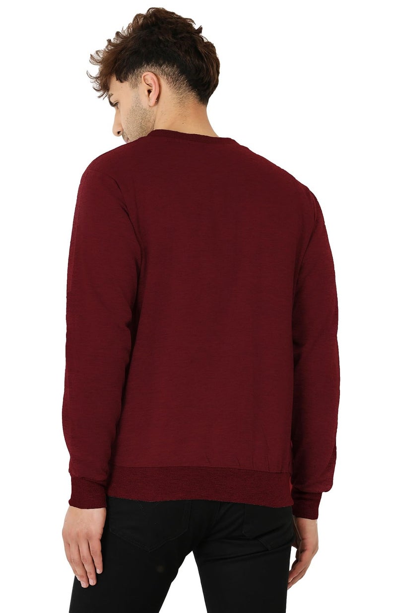 LEOTUDE Full Sleeve Regular Fit Loopknit Bomber Jacket For Men's (ZIPPER02_P_Maroon_2XL) - Image 4