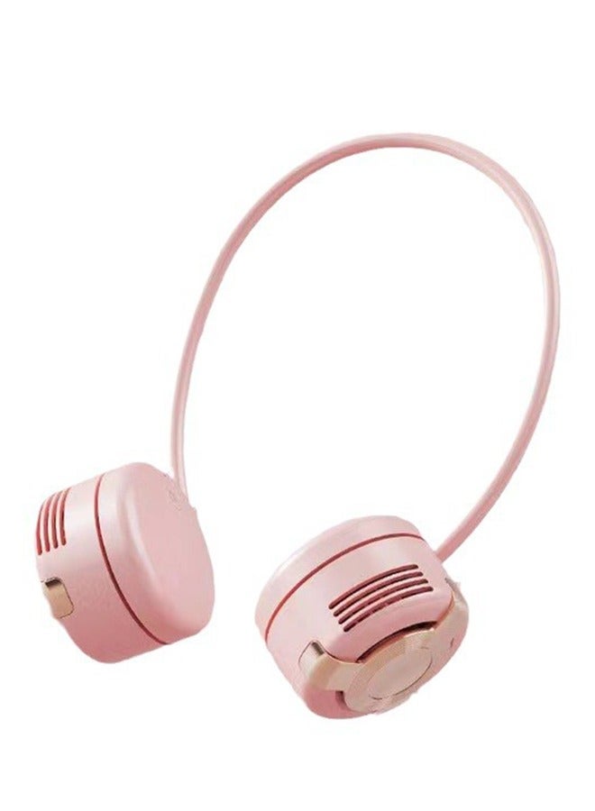 عام مروحة الرقبة المحمولة ، 720 ° اليدين القابل للتدوير ، مروحة شخصية مجانية ، USB قابلة لإعادة الشحن مع 3 سرعات معجبة بلا ظل ، minifan القابلة للتعديل للداخلية الخارجية (الوردي) - Image 1