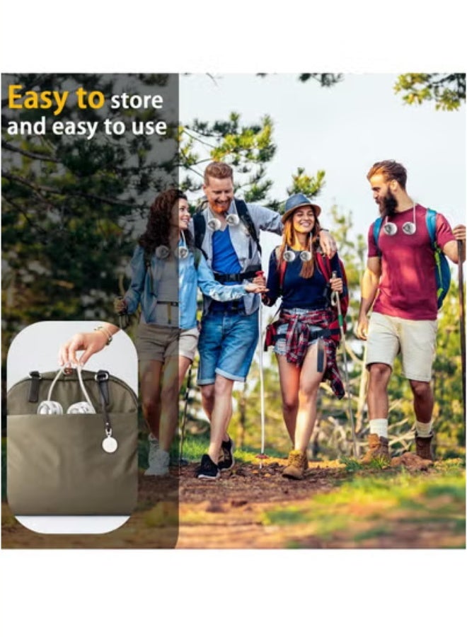 عام مروحة الرقبة المحمولة ، 720 ° اليدين القابل للتدوير ، مروحة شخصية مجانية ، USB قابلة لإعادة الشحن مع 3 سرعات معجبة بلا ظل ، minifan القابلة للتعديل للداخلية الخارجية (الوردي) - Image 5