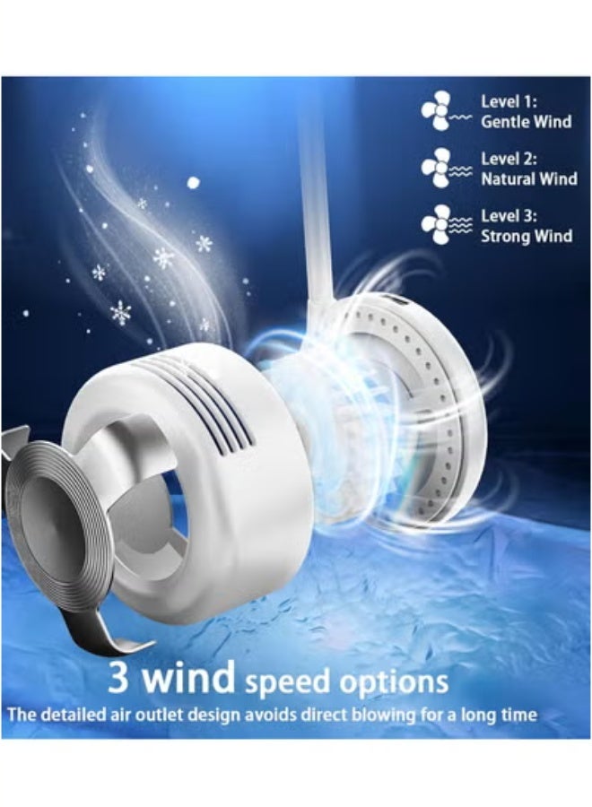 عام مروحة الرقبة المحمولة ، 720 ° اليدين القابل للتدوير ، مروحة شخصية مجانية ، USB قابلة لإعادة الشحن مع 3 سرعات معجبة بلا ظل ، minifan القابلة للتعديل للداخلية الخارجية (الوردي) - Image 3