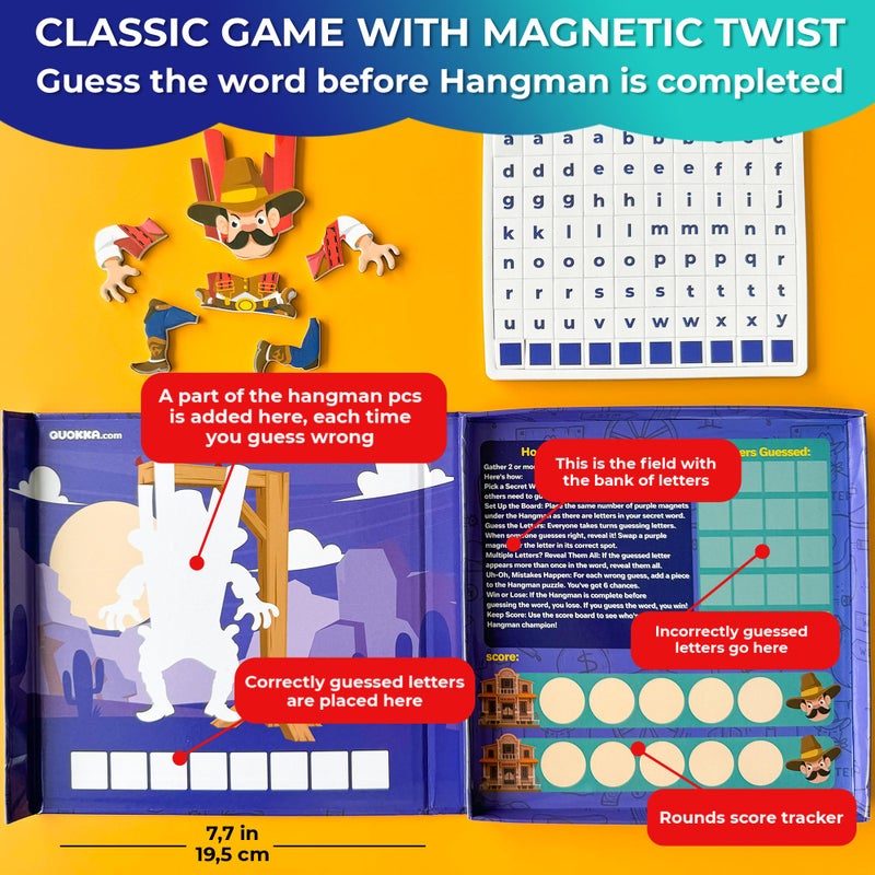 quokka QUOKKA Magnet Game for Kids 3-5 - Hangman Game Kids Ages 4-8 - Travel I Road Trip I Plane I Car Ride - Magnetic Toddler Travel Toys  - Image 2