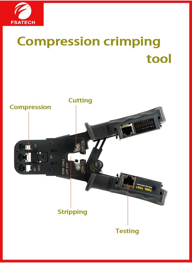 FSATECH Multifunction crimping tool with lan cable tester  - Image 4