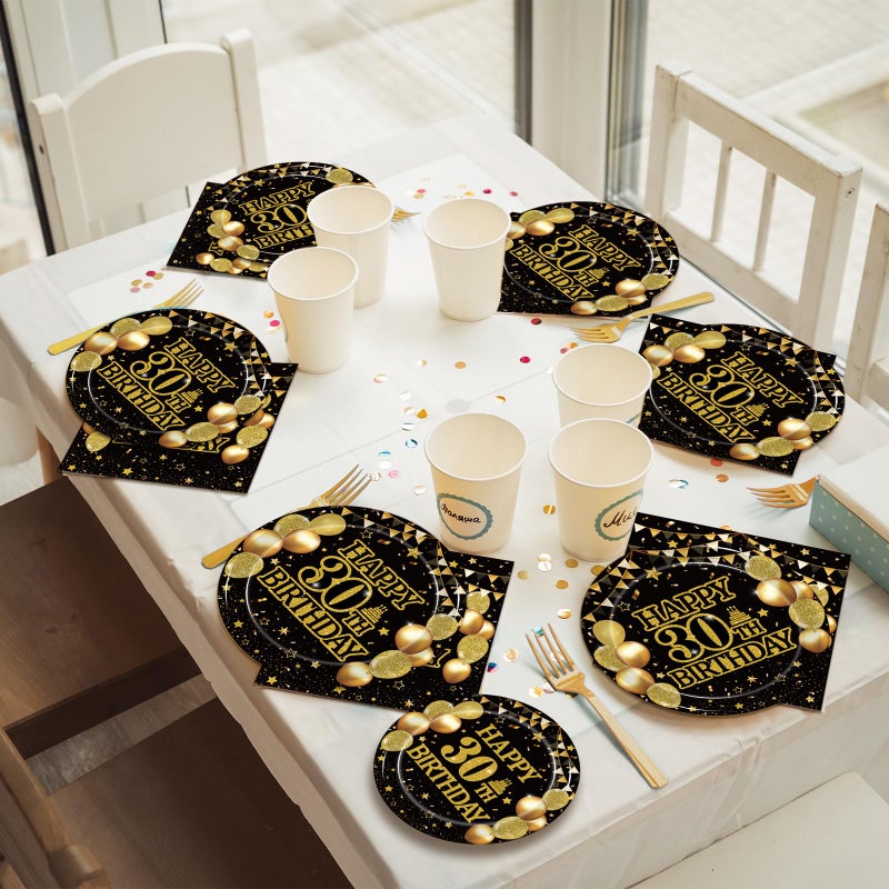 Kepeel 96Pcs 30Th Birthday Party Tableware Set  Back In 1994 Birthday Party Decorations Supplies For Men Women Kepeel Cheers To 30 Years Birthday Party Dessert Plates Napkins Forks Favors  Serve 24 - Image 5