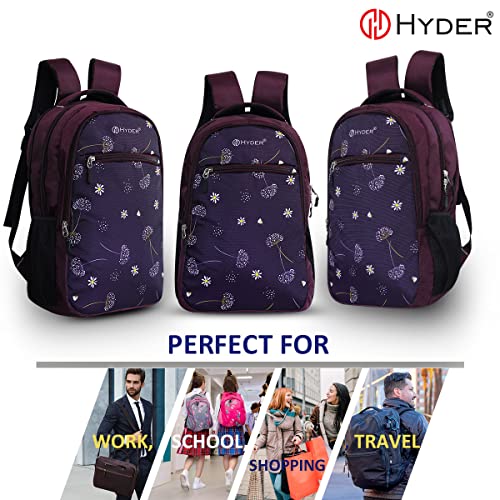 HYDER Floral 35L Latest Cute and Stylish School Bag for Girls - Perfect for School, College, Office and Tution Durable School bags for Kids And Women | Perfect Girls Bag (Wine) - Image 2
