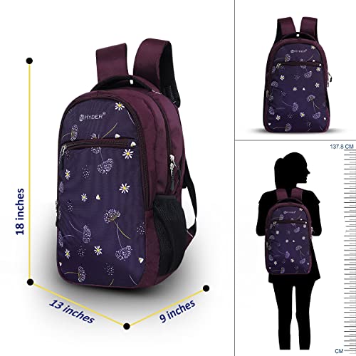 HYDER Floral 35L Latest Cute and Stylish School Bag for Girls - Perfect for School, College, Office and Tution Durable School bags for Kids And Women | Perfect Girls Bag (Wine) - Image 5