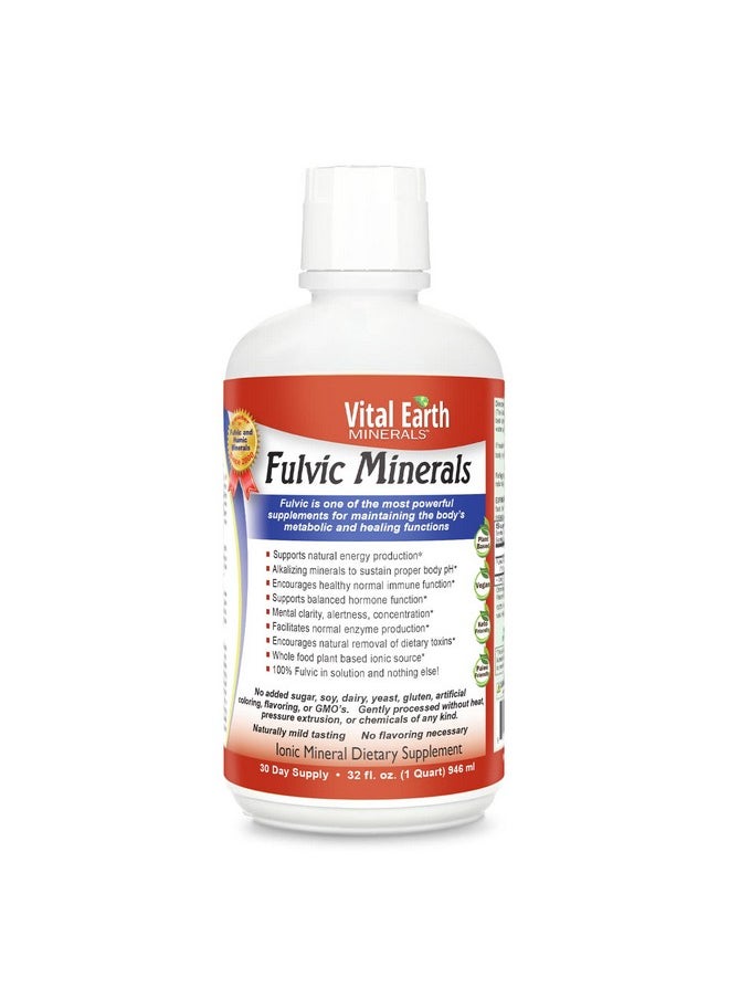 Vital Earth Minerals Fulvic Mineral Liquid For Trace Mineral Drops In Water Pure Fulvic Acid Trace Minerals Supplement Chemical Free Extracted From Humic With Purified Water 32 Fl Oz  - Image 2