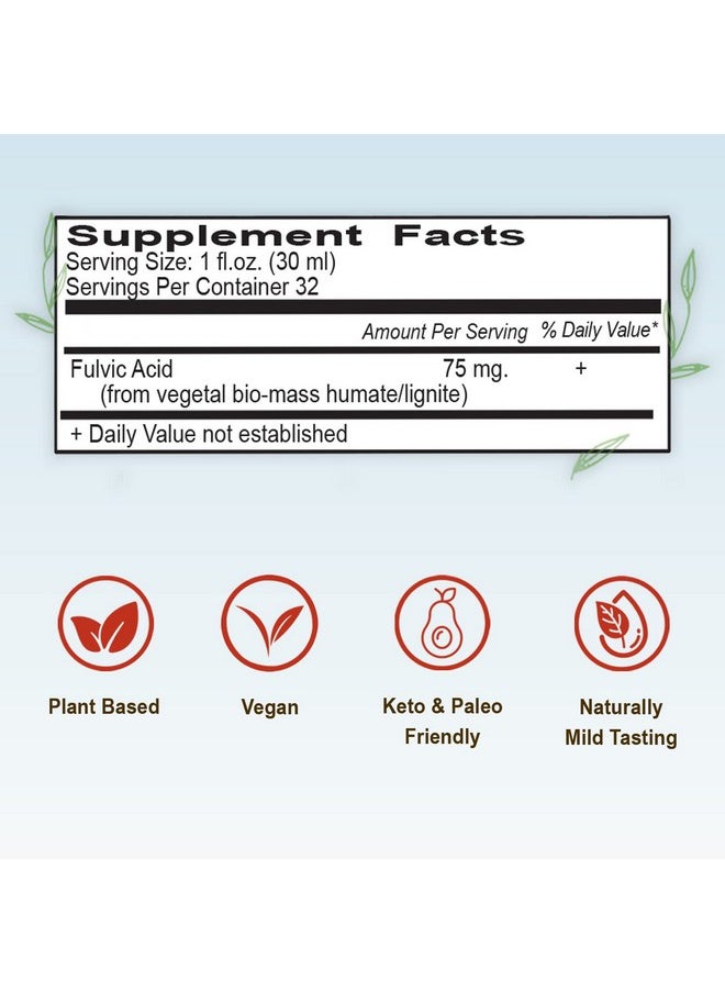 Vital Earth Minerals Fulvic Mineral Liquid For Trace Mineral Drops In Water Pure Fulvic Acid Trace Minerals Supplement Chemical Free Extracted From Humic With Purified Water 32 Fl Oz  - Image 5