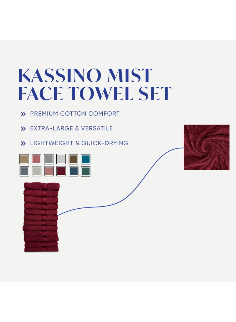 Kassino Jumbo Face Towel (12 Pack, 33x33 cm) - 580 GSM Large Face Towels,100% Combed Cotton, Soft & Quick-Dry Towels, Highly Absorbent, Double Stitched Hotel Quality Towels | Clarinet - Image 3