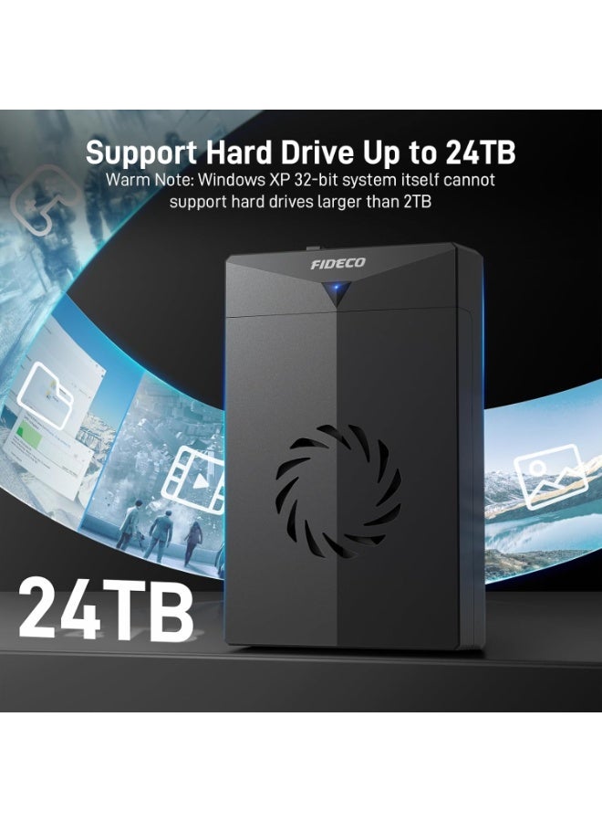 فيديكو علبة محرك أقراص صلبة خارجية P3U-U3 USB 3.0 - تدعم محركات الأقراص الصلبة SATA HDD/SSD مقاس 2.5 بوصة و3.5 بوصة مع مروحة تبريد - Image 4