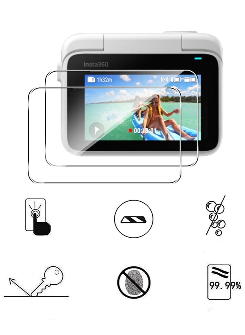 2 Set Screen Lens Protector Film for Insta360 GO 3S Tempered Glass Protective Film Clear 9H Anti-Bubble HD Film Anti-Dust and Scratch Resistant GO3S Camera Lens and Screen Protection - Image 2