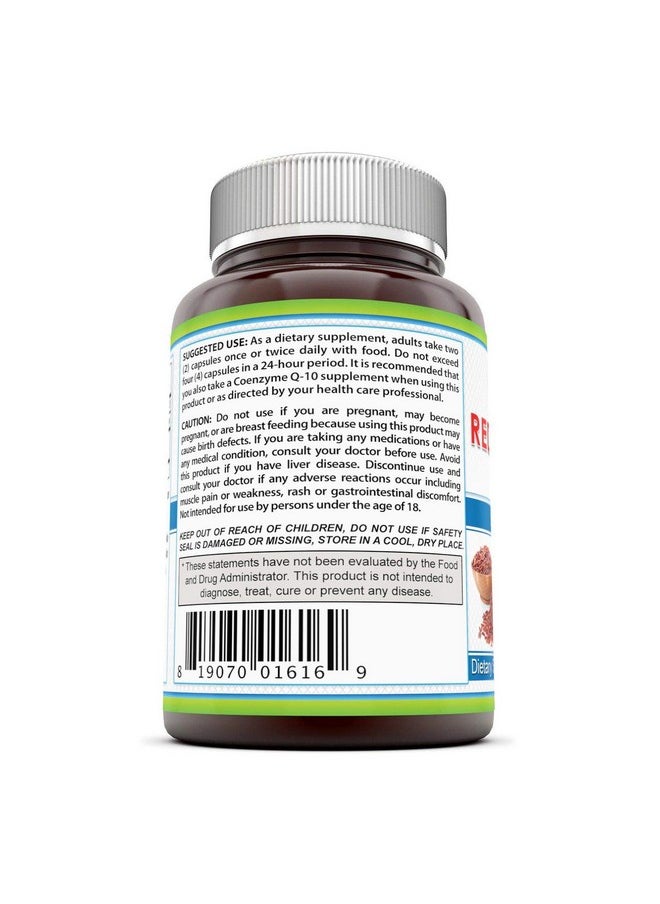 Pure Naturals Red Yeast Rice Dietary Supplement 1200 Mgper Serving Capsules 240Count Promotes Healthy Cardiovascular System* Supports Healthy Blood Circulation Supports Overall Health*  - Image 2