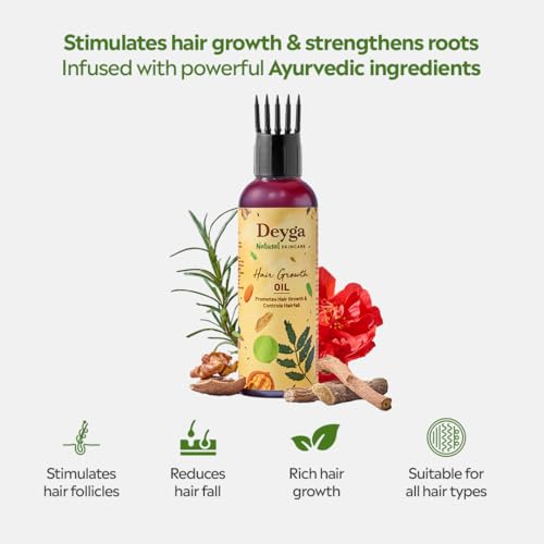 Deyga Hair Growth Oil (100ml) | Promotes Hair Growth & Reduces Hair Fall | Repairs Damage | With Hibiscus, Rosemary & Bhringaraj - Image 4