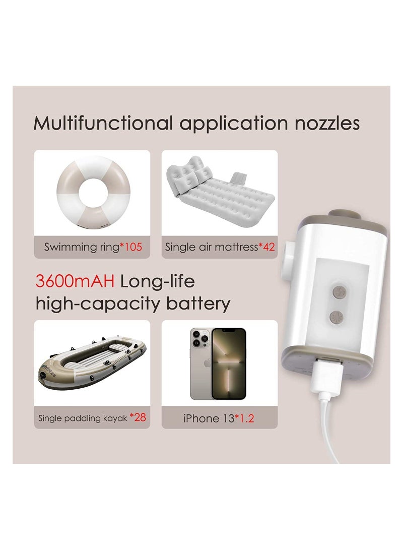Electric Portable Air Pump   with 3600mAh Battery   Lightweight Mini Air Pump + Vacuum Pump + Camping Lights. Suitable for Outdoor Hiking Travel Camping Accessorie - Image 3