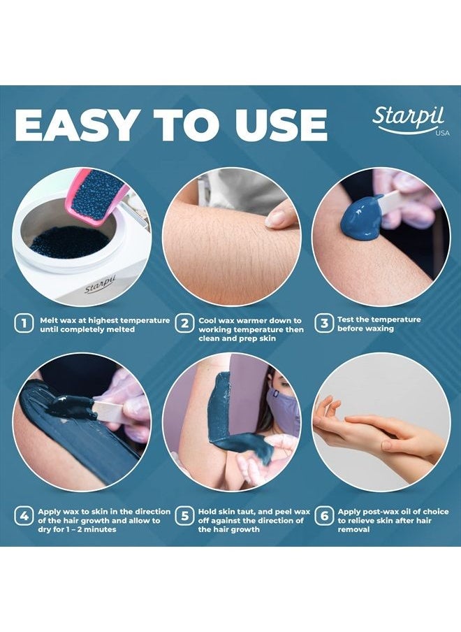 Starpil - Wax 1000g / 2.2 lb Bag Blue Hard Wax Beads for Hair Removal, Stripless Wax Beans Refill for Wax Pot Warmer Professional, Low Temperature Film Hair Removal Wax Pearls. - Image 1