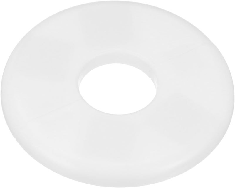 M METERXITY 1-Pack Wall Split Flange, ABS Round Self-Adhesive Escutcheon Plate Cover Buckle for 25 mm/0.98 in Dia Pipe Accessories/Floor/Ceiling, Plumbing Cover Plates [White,6.5mm/0.26in H] - Image 1