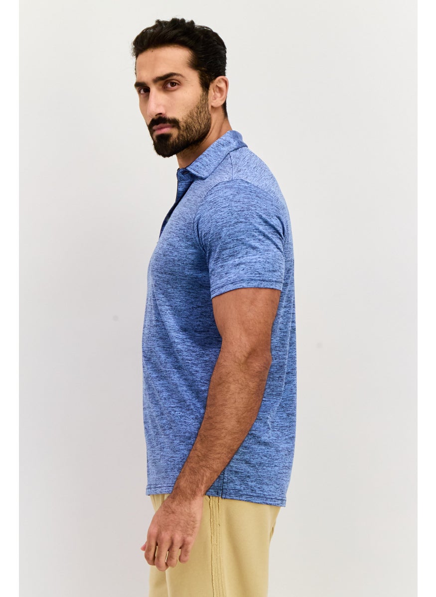 Tailorbyrd Men Sportswear Fit Short Sleeve Training  Polo Shirt, Blue  - Image 1