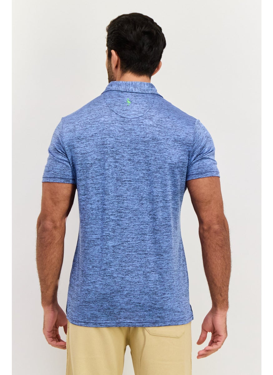 Tailorbyrd Men Sportswear Fit Short Sleeve Training  Polo Shirt, Blue  - Image 3