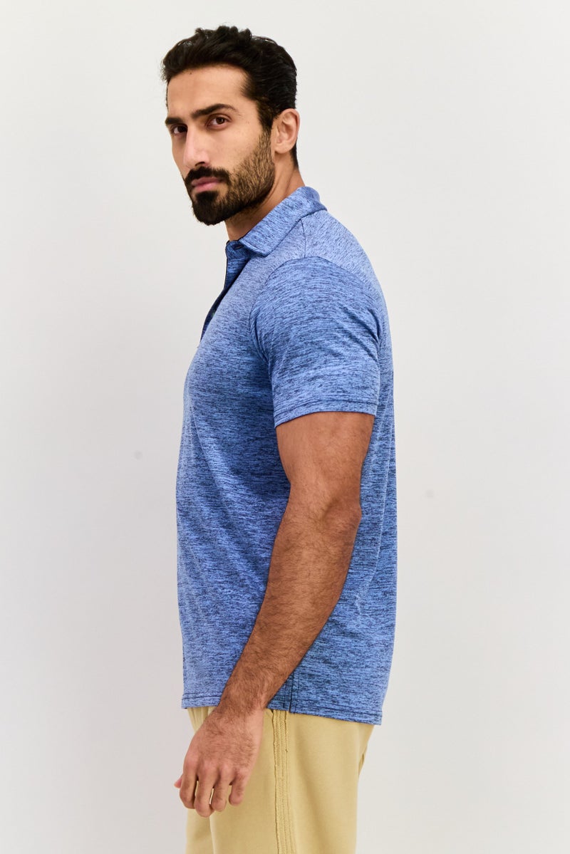 Tailorbyrd Men Sportswear Fit Short Sleeve Training  Polo Shirt, Blue - Image 1