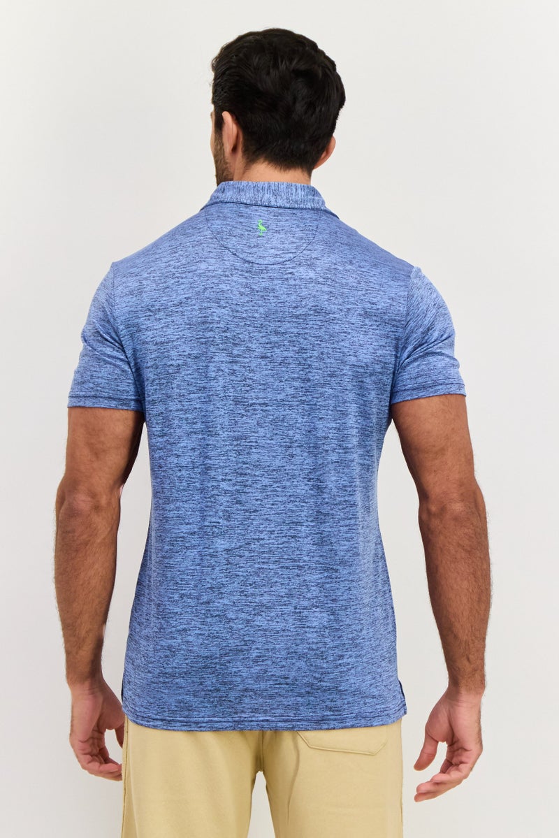 Tailorbyrd Men Sportswear Fit Short Sleeve Training  Polo Shirt, Blue - Image 3