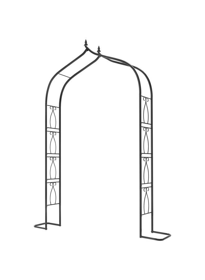OUSHENG 7FT Garden Arch Trellis with Ground Stakes, Outdoor Steel Arbor for Climbing Plants, Archway Frame Stand Gate for Wedding Ceremony Decoration Party Vines Lawn Courtyard Patio Backyard - Image 1