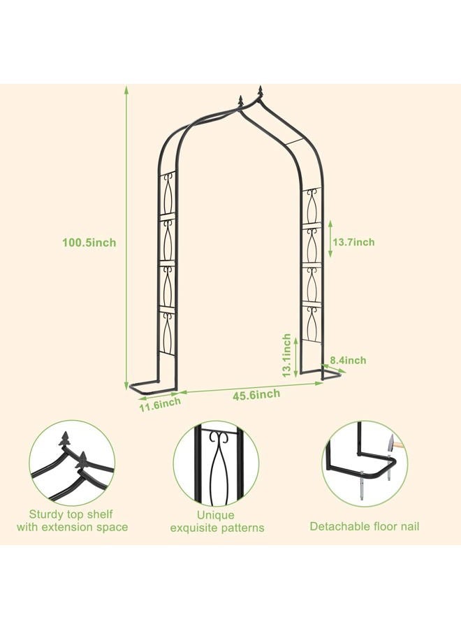 OUSHENG 7FT Garden Arch Trellis with Ground Stakes, Outdoor Steel Arbor for Climbing Plants, Archway Frame Stand Gate for Wedding Ceremony Decoration Party Vines Lawn Courtyard Patio Backyard - Image 4